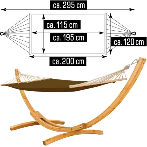 Hamaca Con Marco De Madera EPR-HMG-10 V 300x100x110 Cm , 150 Kg De Capacidad De Carga, Incluidos Los Materiales De Fijación , Ganchos , Etc, Color Marrón 2 Hamaca Con Marco De Madera EPR-HMG-10 V 300x100x110 Cm , 150 Kg De Capacidad De Carga, Incluidos Los Materiales De Fijación , Ganchos , Etc, Color Marrón - Imagen 2