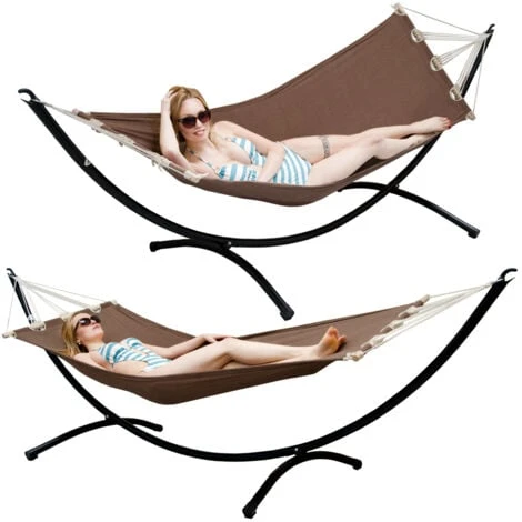 Hamaca De Jardín Con Soporte - 300x100cm Tumbona Con Estructura Metálica 1 Hamaca De Jardín Con Soporte - 300x100cm Tumbona Con Estructura Metálica