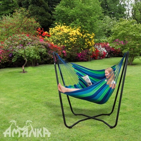 AMANKA Sostén Para Silla Colgante 155cm Soporte Para Hamaca Mecedora En Suspensión Estructura De Acero Negro Para Soportar Un Columpio Peso Máx Soportado 150Kg Para El Interno Y El Externo De La C 2 AMANKA Sostén Para Silla Colgante 155cm Soporte Para Hamaca Mecedora En Suspensión Estructura De Acero Negro Para Soportar Un Columpio Peso Máx Soportado 150Kg Para El Interno Y El Externo De La C - Imagen 2