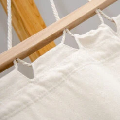 XXL Hamaca Para Dos Con Estructura De Madera Natural Marco De Las Hamacas Jardín 9 XXL Hamaca Para Dos Con Estructura De Madera Natural Marco De Las Hamacas Jardín -Elrincon del Jardin Tienda 11312728 5