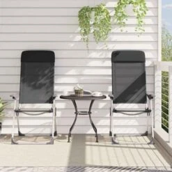 Sillas De Camping Plegables De Aluminio 2 Unidades Negro VidaXL -Elrincon del Jardin Tienda 11483402 4