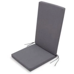 Cojin Para Silla Con Respaldo Chillvert Gandía 115x45x4,5 Cm Gris Desenfundable