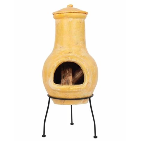 Chimenea Tampico Arcilla Amarilla 31x31x68 Cm RedFire 2 Chimenea Tampico Arcilla Amarilla 31x31x68 Cm RedFire - Imagen 2