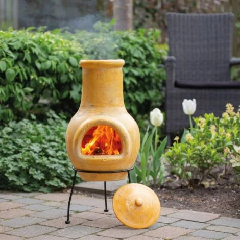 Chimenea Tampico Arcilla Amarilla 31x31x68 Cm RedFire 4 Chimenea Tampico Arcilla Amarilla 31x31x68 Cm RedFire - Imagen 4