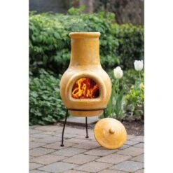 Chimenea Tampico Arcilla Amarilla 31x31x68 Cm RedFire 9 Chimenea Tampico Arcilla Amarilla 31x31x68 Cm RedFire -Elrincon del Jardin Tienda 12443255 5