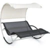 Blumfeldt The Big Easy Tumbona Hamaca Resistente A La Intemperie 350kg Máx. Protección UV Plateado