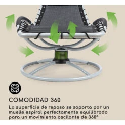 Blumfeldt The Chiller Tumbona Oscilante 77x85x173cm 360 Comfort ComfortMesh Negra -Elrincon del Jardin Tienda 13313150 3