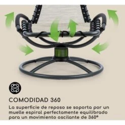 Blumfeldt The Chiller Tumbona Oscilante 77x85x173cm 360 360 Comfort ComfortMesh Beige 7 Blumfeldt The Chiller Tumbona Oscilante 77x85x173cm 360 360 Comfort ComfortMesh Beige -Elrincon del Jardin Tienda 13313151 3 1