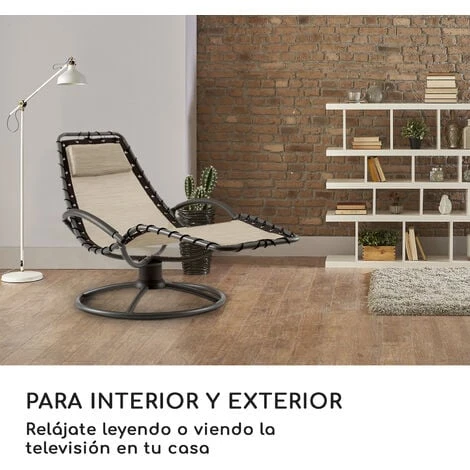 Blumfeldt The Chiller Tumbona Oscilante 77x85x173cm 360 360 Comfort ComfortMesh Beige 5 Blumfeldt The Chiller Tumbona Oscilante 77x85x173cm 360 360 Comfort ComfortMesh Beige - Imagen 5