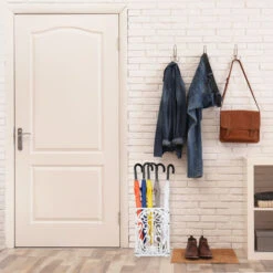 Relaxdays Paragüero Vintage Rectangular, Bandeja Goteo, Soporte Bastones, Hierro Fundido, 48,5 X 30,5 X 16cm, Bronce -Elrincon del Jardin Tienda 14855156 5