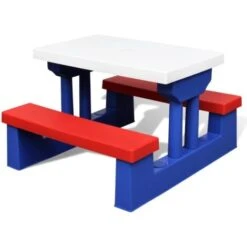 Mesa De Picnic Y Bancos Para Niños Y Sombrilla Multicolor VidaXL 8 Mesa De Picnic Y Bancos Para Niños Y Sombrilla Multicolor VidaXL -Elrincon del Jardin Tienda 1534139 4
