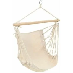 Columpio/Hamaca Grande De Tela Blanco Crema VidaXL