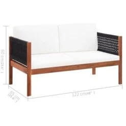 Sofá De Jardín De 2 Plazas Madera De Acacia Maciza VidaXL -Elrincon del Jardin Tienda 17927674 3