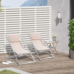 OUTSUNNY Conjunto De 2 Tumbonas Plegables Con Respaldo Regulable En 5 Posiciones Y Reposacabezas Acolchado Incorporado 58x96,5x91,5 Cm 7 OUTSUNNY Conjunto De 2 Tumbonas Plegables Con Respaldo Regulable En 5 Posiciones Y Reposacabezas Acolchado Incorporado 58x96,5x91,5 Cm -Elrincon del Jardin Tienda 18033739 3
