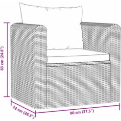 Sillón Con Cojines De Ratán Sintético Negro VidaXL 7 Sillón Con Cojines De Ratán Sintético Negro VidaXL -Elrincon del Jardin Tienda 18379401 3