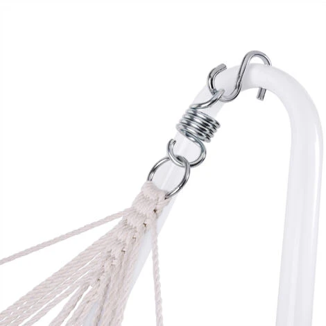 Deuba Hamaca De Algodón Con Estructura De Metal 200 X 80 Cm Para Jardín Exterior Mueble - Color A Elegir Negro 3 Deuba Hamaca De Algodón Con Estructura De Metal 200 X 80 Cm Para Jardín Exterior Mueble - Color A Elegir Negro - Imagen 3