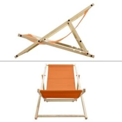 Silla De Playa Plegable Madera Tumbona Naranja Para Jardín Hamaca Impermeable 6 Silla De Playa Plegable Madera Tumbona Naranja Para Jardín Hamaca Impermeable -Elrincon del Jardin Tienda 22790685 2