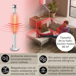 Blumfeldt Heat Guru Plus Radiador 2000 W 3 Niveles De Calor Mando A Distancia Plateado -Elrincon del Jardin Tienda 22853971 3