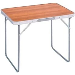 Mesa De Camping Plegable De Acero - (60x50x70, Marrón)