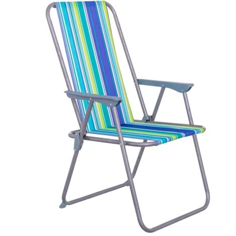 Silla Fija Plegable Hierro/Lona (53x46x88, Rayas) 1 Silla Fija Plegable Hierro/Lona (53x46x88, Rayas)