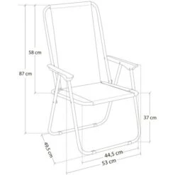 Silla Fija Plegable Hierro/Lona (53x46x88, Rayas) 7 Silla Fija Plegable Hierro/Lona (53x46x88, Rayas) -Elrincon del Jardin Tienda 22913958 3