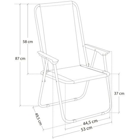 Silla Fija Plegable Hierro/Lona (53x46x88, Rayas) 3 Silla Fija Plegable Hierro/Lona (53x46x88, Rayas) - Imagen 3