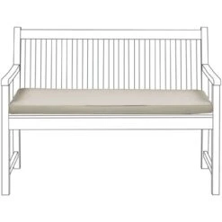 Cojín De Asiento Para Exterior Colchón Para Banco Resistente Al Agua Poliéster Gris Pardo 112 X 54 Cm Jardín Vivara