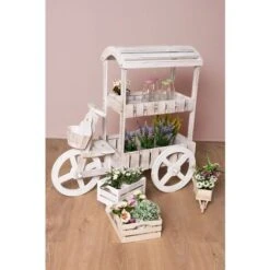 Elrincon del Jardin Tienda 42 Carritos Candy Bar - Carrito Candy Bar Coconut Blanco Envejecido