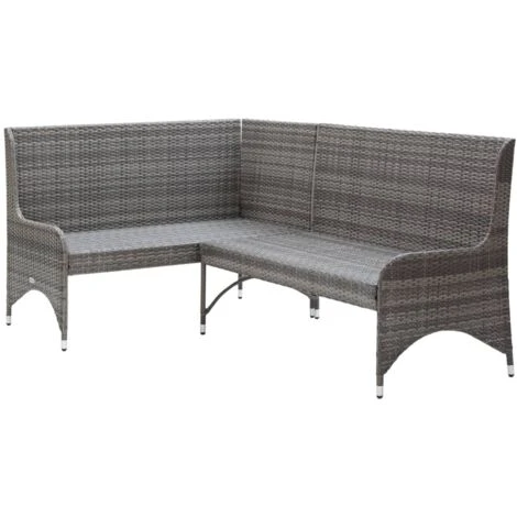 Sofás De Esquina De Jardín 2 Piezas Ratán PE Gris VidaXL 4 Sofás De Esquina De Jardín 2 Piezas Ratán PE Gris VidaXL - Imagen 4