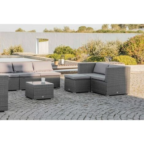 Muebles De Jardín CONJUNTOS SOFÁ Bahamas Conjunto Triple XL 9 Plazas 4 Módulos Esquina, 4 Módulos Centrales, 1 Puf, 2 Mesas Ratán Sintético KieferGarden 4 Muebles De Jardín CONJUNTOS SOFÁ Bahamas Conjunto Triple XL 9 Plazas 4 Módulos Esquina, 4 Módulos Centrales, 1 Puf, 2 Mesas Ratán Sintético KieferGarden - Imagen 4