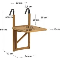 Kave Home - Mesa Plegable De Balcón Amarilis Madera Maciza Acacia 40 X 42 Cm FSC 100% 7 Kave Home - Mesa Plegable De Balcón Amarilis Madera Maciza Acacia 40 X 42 Cm FSC 100% -Elrincon del Jardin Tienda 30346724 4
