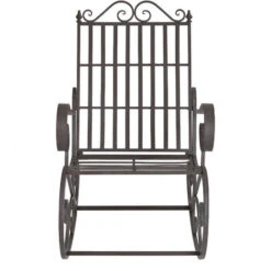 Mecedora Geraldton De Metal Para Relajar 92x59x90cm Verde Con Pátina [en.casa] -Elrincon del Jardin Tienda 30606215 3