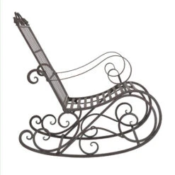 Mecedora Geraldton De Metal Para Relajar 92x59x90cm Verde Con Pátina [en.casa] -Elrincon del Jardin Tienda 30606215 4