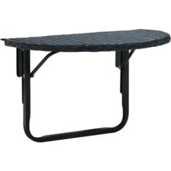 Mesa De Balcón De Ratán Sintético Negro 60x60x32 Cm VidaXL