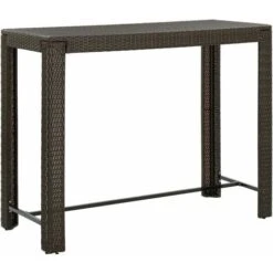 Mesa Alta De Jardín Ratán Sintético Marrón 140,5x60,5x110,5 Cm VidaXL