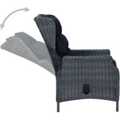 Sillón Reclinable De Jardín Cojines Ratán Sintético Gris Oscuro VidaXL 9 Sillón Reclinable De Jardín Cojines Ratán Sintético Gris Oscuro VidaXL -Elrincon del Jardin Tienda 32624170 5