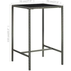Mesa Alta De Jardín Ratán Sintético Y Vidrio Gris 70x70x110 Cm VidaXL 7 Mesa Alta De Jardín Ratán Sintético Y Vidrio Gris 70x70x110 Cm VidaXL -Elrincon del Jardin Tienda 33563838 3