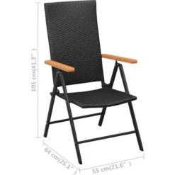 Juego De Comedor Para Jardín 3 Piezas Negro Y Marrón VidaXL 7 Juego De Comedor Para Jardín 3 Piezas Negro Y Marrón VidaXL -Elrincon del Jardin Tienda 33646676 3