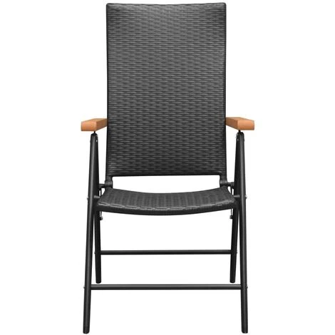 Juego De Comedor Para Jardín 3 Piezas Negro Y Marrón VidaXL 5 Juego De Comedor Para Jardín 3 Piezas Negro Y Marrón VidaXL - Imagen 5