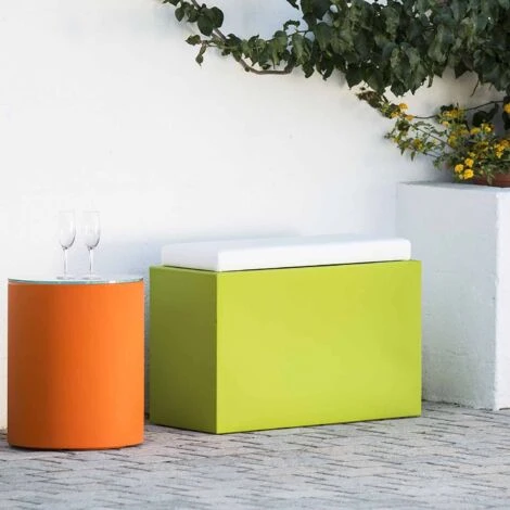 Banqueta Rectangular De Resina Mod. Roomy 80x35 Cm Violeta 2 Banqueta Rectangular De Resina Mod. Roomy 80x35 Cm Violeta - Imagen 2