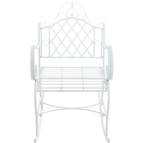 Mecedora De Metal Ansan Blanco 2 Mecedora De Metal Ansan Blanco - Imagen 2
