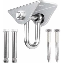 Gancho De Techo Giratorio De Acero Inoxidable 360 ​​° Para Hormigón, Madera, Hamaca, Silla De Porche, Columpio, Yoga Y Más De 450 Kg 180 ° Drehung