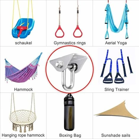 Gancho De Techo Giratorio De Acero Inoxidable 360 ° Para Hormigón, Madera, Hamaca, Silla De Porche, Columpio, Yoga Y Más De 450 Kg 180 ° Drehung 5 Gancho De Techo Giratorio De Acero Inoxidable 360 ° Para Hormigón, Madera, Hamaca, Silla De Porche, Columpio, Yoga Y Más De 450 Kg 180 ° Drehung - Imagen 5