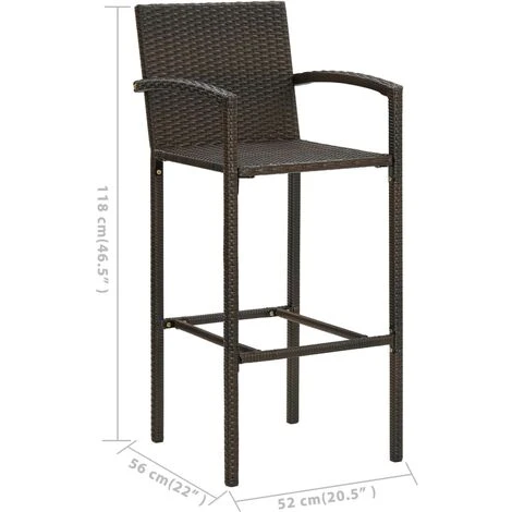 Conjunto De Bar Para Jardín 5 Piezas Marrón VidaXL 3 Conjunto De Bar Para Jardín 5 Piezas Marrón VidaXL - Imagen 3
