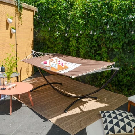 Hamaca Doble Con Soporte 200x120 Cm Estructura Metálica Para Exteriore- Marco 2 Hamaca Doble Con Soporte 200x120 Cm Estructura Metálica Para Exteriore- Marco - Imagen 2