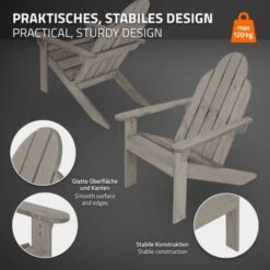 Silla De Jardín Mecedora Madera Pino/abeto Adirondack Con Respaldo Asiento Gris 7 Silla De Jardín Mecedora Madera Pino/abeto Adirondack Con Respaldo Asiento Gris -Elrincon del Jardin Tienda 36322564 3