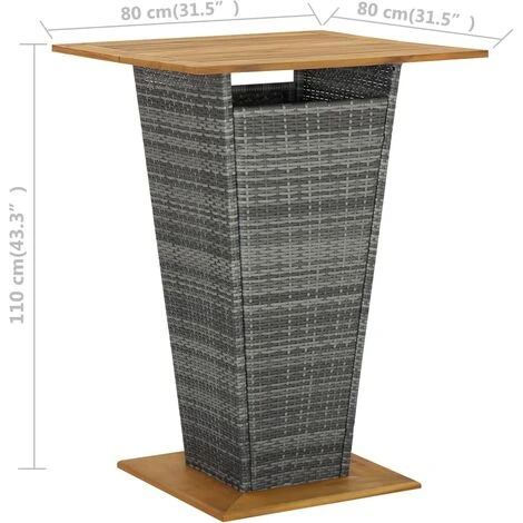 Conjunto De Bar Para Jardín 3 Piezas Gris VidaXL 3 Conjunto De Bar Para Jardín 3 Piezas Gris VidaXL - Imagen 3