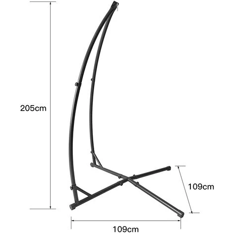 BATHRINS® Sostén Para Silla Colgante 214cm Soporte Para Columpio Estructura De Acero Negro Peso Máx 120Kg 4 BATHRINS® Sostén Para Silla Colgante 214cm Soporte Para Columpio Estructura De Acero Negro Peso Máx 120Kg - Imagen 4