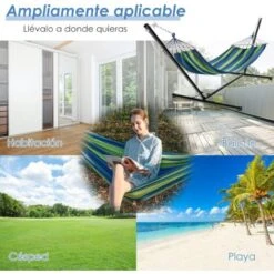 COSTWAY Soporte Para Hamaca De Metal Carga Hasta 150kg Para Patio Jardín Playa Camping (Solo Soporte, Sin Hamaca) Negro 9 COSTWAY Soporte Para Hamaca De Metal Carga Hasta 150kg Para Patio Jardín Playa Camping (Solo Soporte, Sin Hamaca) Negro -Elrincon del Jardin Tienda 38746142 5