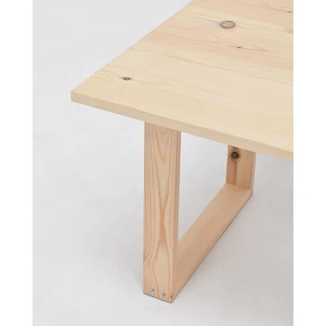 Mesa De Centro De Madera Maciza Acabado Natural De 120x60cm 2 Mesa De Centro De Madera Maciza Acabado Natural De 120x60cm - Imagen 2